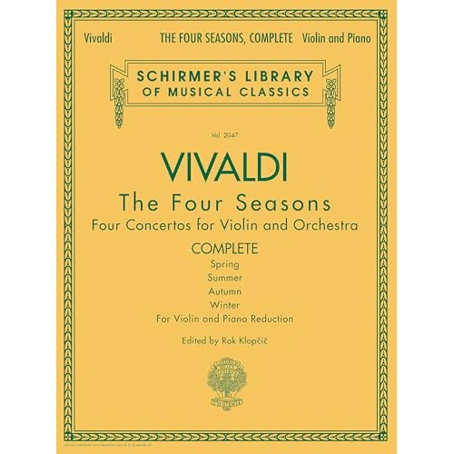 Limited-time offer: Antonio Vivaldi – The Four Seasons | Schirmer Library of Classics Volume 2047 | Classical Violin Sheet Music Book for Study and Performance | Solo Violin Songbook with Spring, Summer, Autumn, Winter from 18.50 GBP to 15.09 GBP (save 18%)