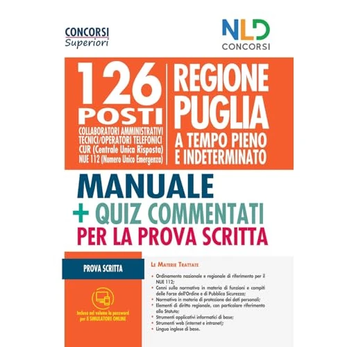 Concorso Regione Puglia 2021. Manuale completo per 126 posti Ctg B. Con software di simulazione