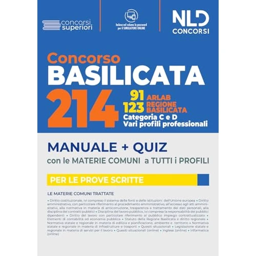Concorso 214 regione Basilicata. 93 Arlab + 123 vari profili. Con software di simulazione
