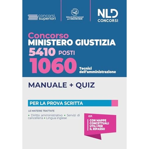 1060 tecnici dell'amministrazione. Concorso 5410 Ministero Giustizia 2022. Con software di simulazione