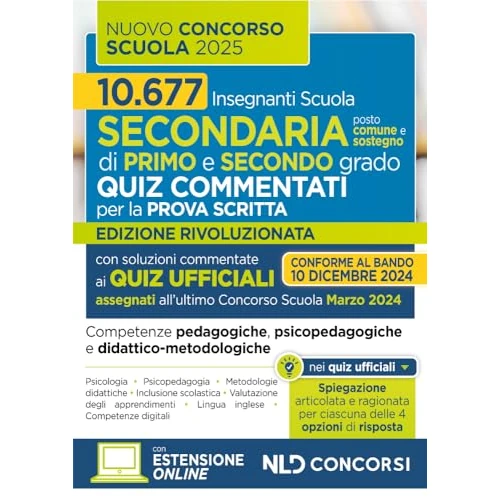 Offerta a tempo: Concorso scuola 2024-2025. Quiz commentati con svolgimento prove ufficiali. Con espansione online - 57% da 28.00 € a 11.99 €