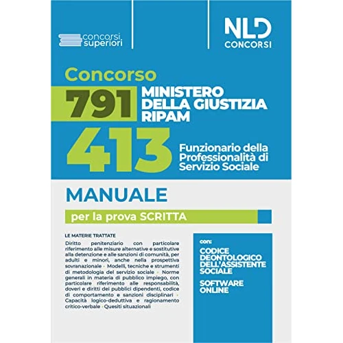 Concorso 791 Ministero della Giustizia RIPAM. 413 funzionari assistenti sociali. Manuale