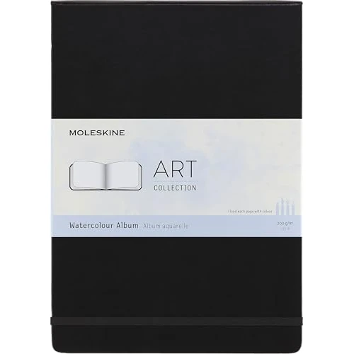 Offerta a tempo: Moleskine Art Watercolour Album e Notebook Blocco da Disegno Chiusura Elastica, Carta Adatta a Acquerelli e Matite Acquerellabili, Nero, A4 21 x 29.7 cm, 60 Pagine - 31% da 33.90 € a 23.24 €
