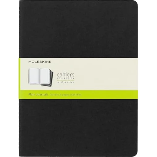 Limited offer: Moleskine Cahier Journals - 9-3/4'' x 7-1/2'', Black, Blank, Pkg of 3 from 23.02 EUR to 23.02 EUR (save 0%)
