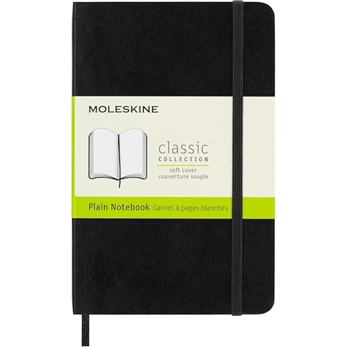 Offerta a tempo: Moleskine Classic Notebook, Taccuino con Pagine Bianche, Copertina Morbida e Chiusura Elastica, Formato Pocket 9 x 14 cm, Colore Nero, 192 Pagine - 39% da 17.90 € a 10.90 €