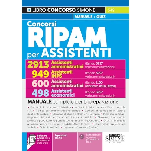 Limitiertes Angebot: Concorsi RIPAM per ASSISTENTI – 2913 Ass. amministrativi – 949 Ass. INPS – 498 Ass. economici (3997 varie amministrazioni) – 600 Ass. amministrativi ... - Manuale e quiz (Concorsi e abilitazioni) von 40.00 EUR auf 40.00 EUR (Spare 0%)