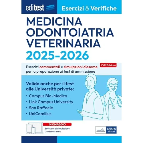 Editest Medicina, Odontoiatria, Veterinaria. Esercizi & Verifiche E&V 1. Con software di simulazione (EdiTest Ammissioni universitarie)