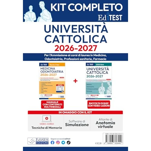 Kit completo EdiTEST. Università Cattolica. Medicina, odontoiatria, professioni sanitarie