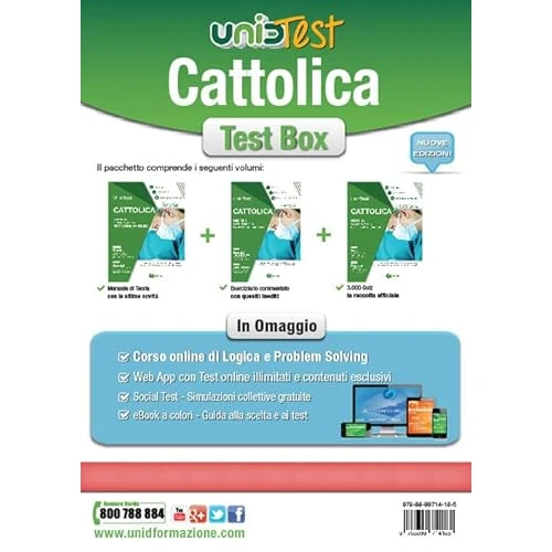 UnidTest. Università Cattolica. Test box completo per il test di ammissione a Medicina, Odontoiatria e Professioni sanitarie: Manuale di teoria-Eserciziario commentato-3.000 quiz. Con app. Con e-book