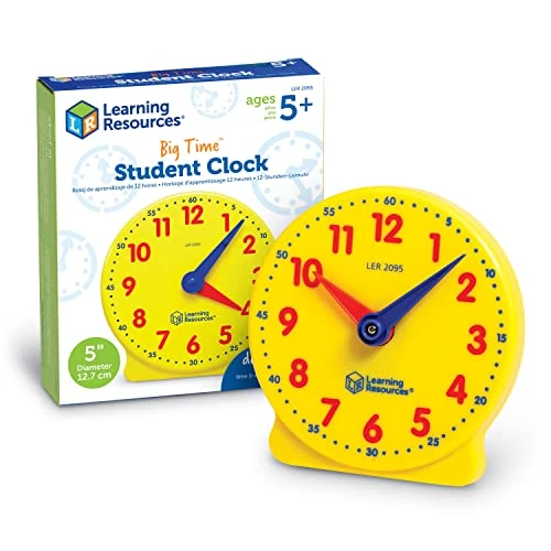 Offerta a tempo: Learning Resources Orologio Didattico Big Time, età 5+, Orologio da 12 Ore per Imparare a Leggere l’Ora, Lancette Colorate, Guida Inclusa, Richiede 2 Pile AA (Non Incluse) - 0.00% da 7.50 € a 7.50 €