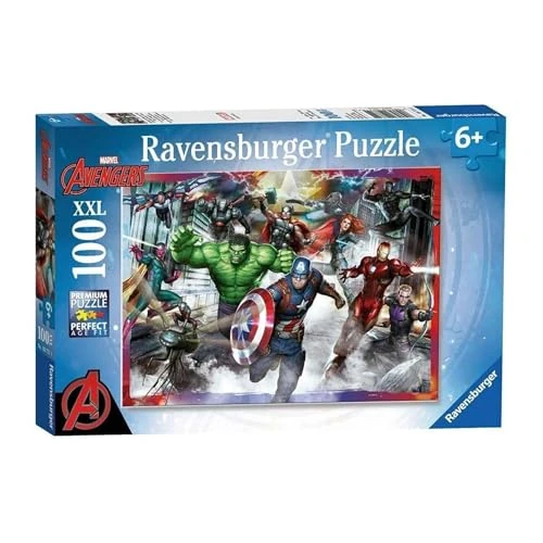 Offerta a tempo: Ravensburger - Puzzle Avengers, 100 Pezzi XXL - Puzzle Bambini 6 Anni, Collezione Marvel, Giochi Educativi e Divertenti, Idee Regalo - 0.00% da 9.99 € a 9.99 €