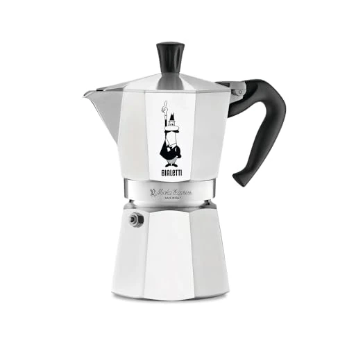 Offerta a tempo: Bialetti Caffettiera Moka Express 6 Tazze, Manico anti scottatura, Non adatta a induzione, 6 Tazze (270 ml), Alluminio - 28% da 40.90 € a 29.49 €