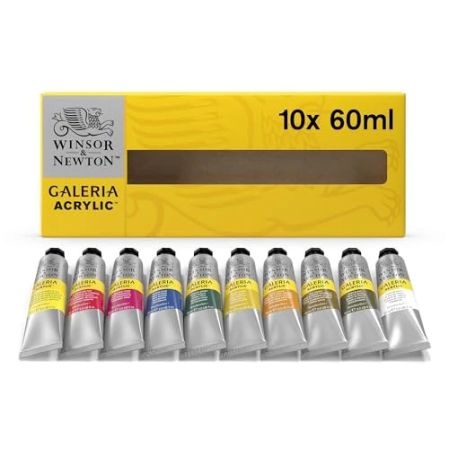 Winsor & Newton 2190517 Galeria acrylverf, hoge pigmentatie, lichtecht en verouderingsbestendig, romige vloeiende consistentie - Set 10 tubes 60ml