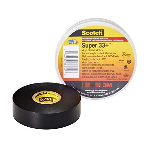 Limited offer: 3M 80611207012 33+ Scotch Super Electrical Tape, Vinyl, 19 mm x 20 m, Black from 6.23 EUR to 6.23 EUR (save 0%)