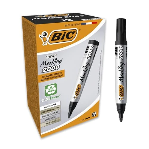Oferta limitada: BIC Marking Rotuladores Permanentes, 2000 ECOlutions, Negro, Punta Media, Material Oficina, Caja de 12 de 8.80 EUR a 8.80 EUR (ahorro 8%)