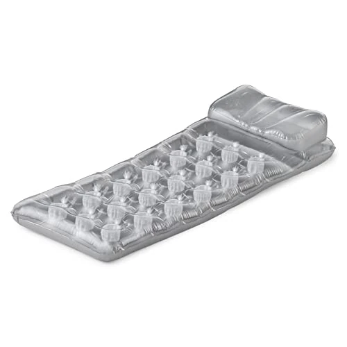Offerta a tempo: Intex 58894EU - Materassino Gonfiabile Mare 18 Buchi con Cuscino, Vinile,Grigio, 188x71 cm - 49% da 15.00 € a 7.64 €