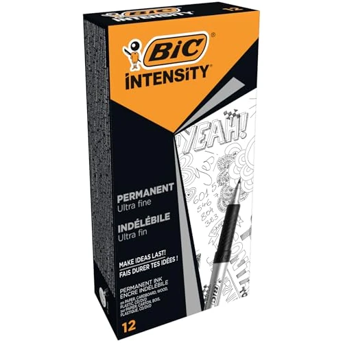 Offerta a tempo: BIC Intensity, Pennarelli Indelebili Punta Fine, Colore Nero, 12 unita, Cancelleria Scuola e Ufficio - 20% da 11.80 € a 9.39 €