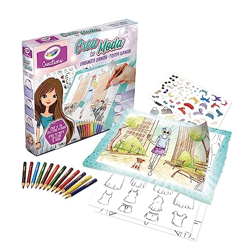 Offerta a tempo: CRAYOLA Creations - Crea la Moda, Lavagnetta Luminosa per Creare Una Collezione di Moda, attività Creativa e Regalo per Bambine e Ragazze, da 6 Anni, 25-5980 - 28% da 15.25 € a 11.00 €