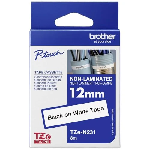 Zeitlich begrenztes Angebot: Brother Original P-touch Schriftband TZE-N231 12 mm, schwarz auf weiß (u.a. für Brother P-touch PT-H100LB/R, -H105, -E100/VP, -D200/BW/VP, -D210/VP) nicht laminiert von 15.49 € auf 10.70 € (31% Rabatt)
