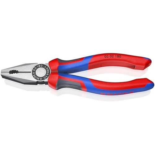 Offre limitée : Knipex Pinces universelles, 180 mm, avec tranchants pour fils doux (Cuivre) et durs (Fil d'acier), saisit les matériaux plats et ronds, 03 02 180 de 19.44 € à 18.80 € (3% de remise)