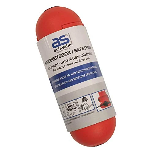 as - Schwabe Safety box - Sicurezza per spine e prese - Protezione affidabile contro gli agenti esterni - Ottimo per l'uso all'aperto - Con pratico gancio di sospensione - Rosso, 48707