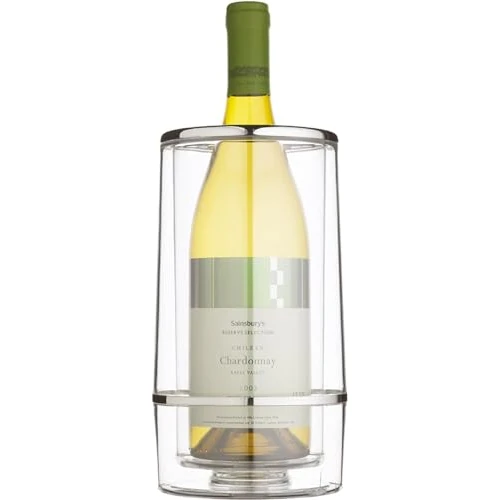 Zeitlich begrenztes Angebot: BarCraft Isolierter Weinkühler, Einzelflasche, Acryl mit Chrom-Detail, 12 x 12 x 23cm, Klar/Stahl von 16.84 € auf 16.84 € (0.00% Rabatt)