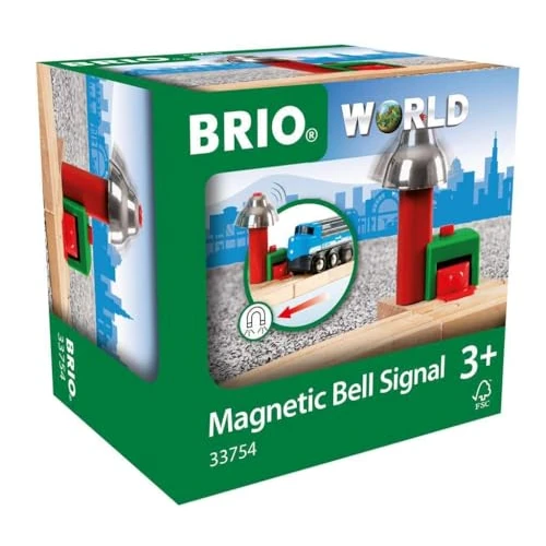 Brio World - 33754 - Signal Cloche magnétique - Accessoire pour Circuit de Train en Bois - Action de Jeu sans Pile - Jouet pour garçons et Filles dès 3 Ans