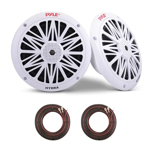 Pyle Altoparlanti Marini 16,5 Centimetri, Speaker 2 Vie Impermeabili e Resistenti agli Agenti Atmosferici, 200 Watt, Casse Audio con Cono in Policarbonato, 1 Paio