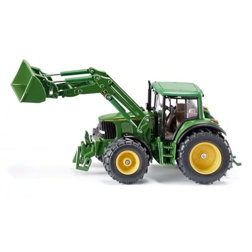 siku 3652 – Tracteur John Deere avec chargeur frontal, 1:32, Métal/Plastique, Vert, Chargeur frontal mobile, Cabine de conduite amovible