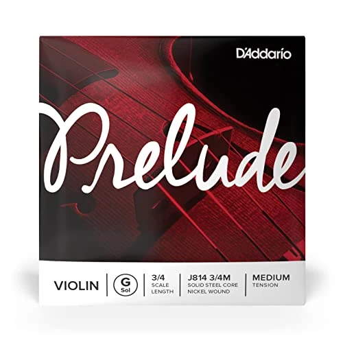 Limited-time offer: D’Addario Prelude Violin Single G String, 3/4 Scale, Medium Tension - J814 3/4M - Solid Steel Core, Warm Tone, Economical and Durable – Educator’s Choice for Student Strings from 7.30 GBP to 7.30 GBP (save 0%)