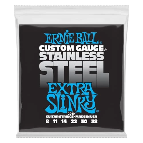 Offerta a tempo: Ernie Ball, Extra Slinky Stainless Steel Wound, Corde per chitarra elettrica, diametro 8-38 - 0.00% da 6.00 € a 6.00 €