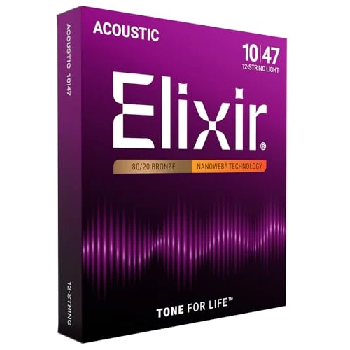 Limited-time offer: Elixir Strings 80/20 Bronze Acoustic Guitar Strings, 12-String, Light NANOWEB Coating (.010-.047) from 29.99 GBP to 29.99 GBP (save 0%)