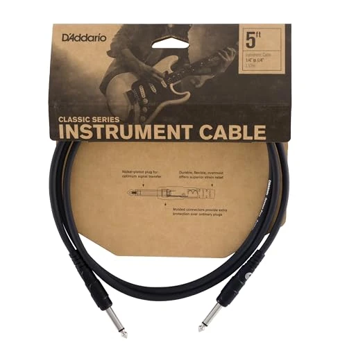Offerta a tempo: Planet Waves D'Addario Cavo per Chitarra - Da 1/4 di pollice maschio a 1/4 di pollice maschio - Cavo per strumenti della serie Classic - 5 piedi/1,52 metri - Estremità diritte - 1 confezione - 19% da 11.00 € a 8.90 €