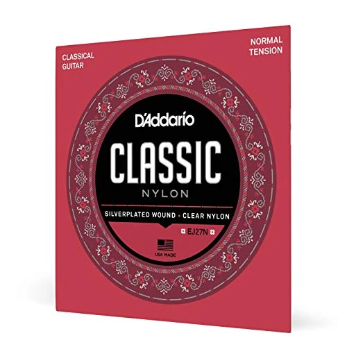Cuerdas de nylon para guitarra clásica D'Addario Student, EJ27N, tensión normal, juego de 6 cuerdas, paquete de 1