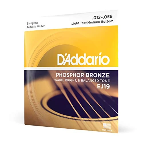 Zeitlich begrenztes Angebot: D'Addario EJ19 Phosphorbronze-Saiten für Akustikgitarren, Bluegrass, 12-56 von 10.60 € auf 8.70 € (18% Rabatt)