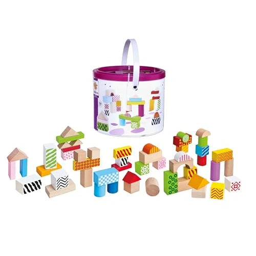 Zeitlich begrenztes Angebot: Eichhorn – bunte Holzbausteine – 50 Stück in Box, Bauklötze mit Bedruckung, aus Birkenholz, für Kinder und Babys ab 12 Monaten, Holzspielzeug, Verpackung kann variieren von 17.99 € auf 15.50 € (14% Rabatt)