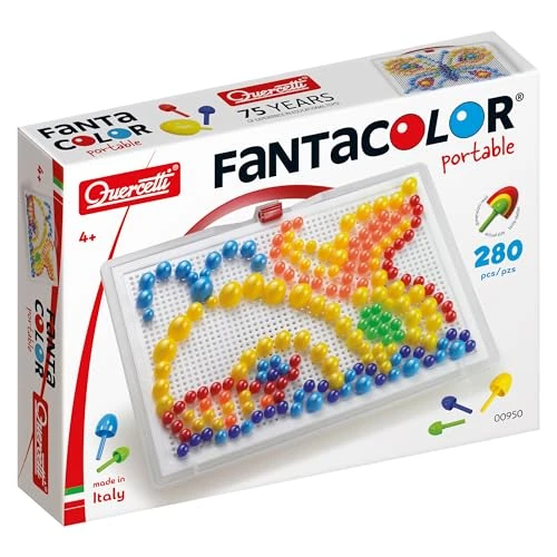 Oferta limitada: Quercetti Fantacolor Portable Large, Juego de Mosaicos Infantiles con 280 Piezas, Juguete Educativo Creativo para Manualidades Niños, Regalo niña 4 años, Juguetes Viaje de 14.90 EUR a 14.90 EUR (ahorro 0%)