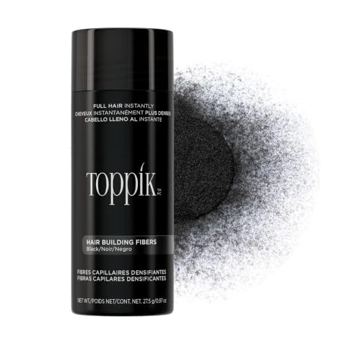 Offre limitée : TOPPIK Fibres Capillaires Densifiantes à base de Kératine, Noir - 27,5g - Cheveux à l'Aspect Naturellement plus Epais – Pour densifier Racines, Ligne Frontale, Barbe, Calvitie de 40.92 € à 40.92 € (0.00% de remise)