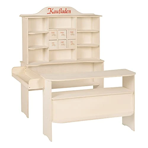 Offerta a tempo: roba Grande Negozio Giocattolo per Bambini - con Mensole e 6 Cassetti - Stand Vendita con 2 Piani di Lavoro - Legno assiccio Naturale - 0.00% da 169.90 € a 169.90 €