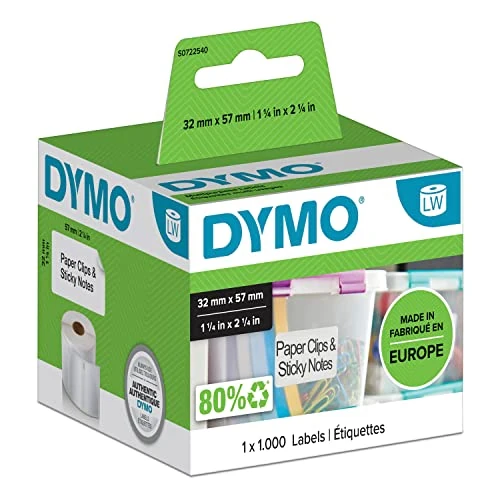 Offre limitée : DYMO LW étiquettes autocollantes authentiques pour dossier suspendu | 32 mm x 57 mm | rouleau de 1000 étiquettes faciles à décoller | pour les étiqueteuses LabelWriter de 27.48 € à 26.18 € (5% de remise)