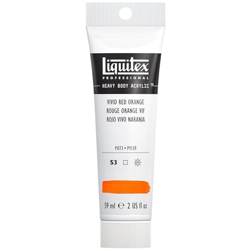 Tijdelijke aanbieding: Liquitex 1045620 Professional Heavy Body acrylverf in kunstenaarskwaliteit met uitstekende lichtechtheid en boterachtige consistentie, - 59ml Tube, Vivid Red Orange van 14.07 € naar 14.07 € (0.00% korting)