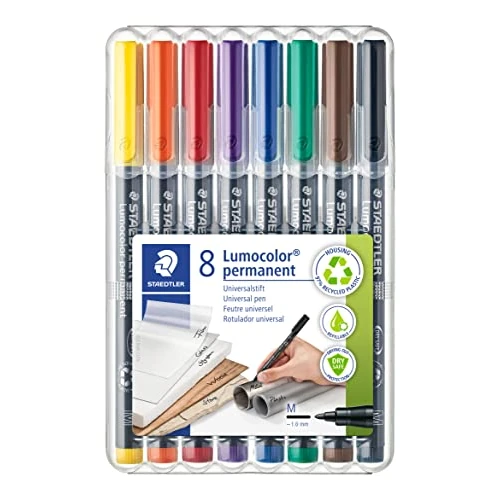 Offre limitée : Staedtler Lumocolor 317, Feutres permanents à pointe moyenne pour toutes les surfaces, Sans xylène ni toluène, Set de 8 couleurs lumineuses, Pointe ogive de 1.0 mm, 317 WP8 de 15.26 EUR à 15.26 EUR (remise 0%)