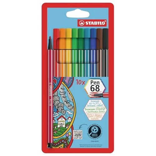 Tijdelijke aanbieding: STABILO 6810/PL Pen 68 etui, meerkleurig, 10 stuks van 10.25 € naar 9.32 € (9% korting)