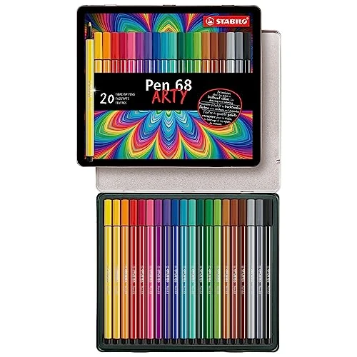 Offre limitée : STABILO Feutre dessin Pen 68 - Boîte métal x 20 feutres de coloriage pointe moyenne -gamme ARTY de 27.29 € à 27.29 € (0.00% de remise)