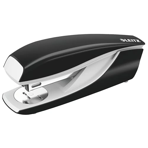 Leitz Cucitrice da Ufficio, Capacità fino a 30 Fogli, Nero, Design Ergonomico in Metallo, Include Punti, Gamma NeXXt, 55020095