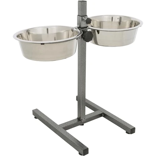 Offerta a tempo: Trixie supporto per ciotole per cani, 2 x 2,8 L (Diametro 24 cm), Fino a 50 cm di altezza regolabile, Nero - 0.00% da 40.37 € a 40.37 €