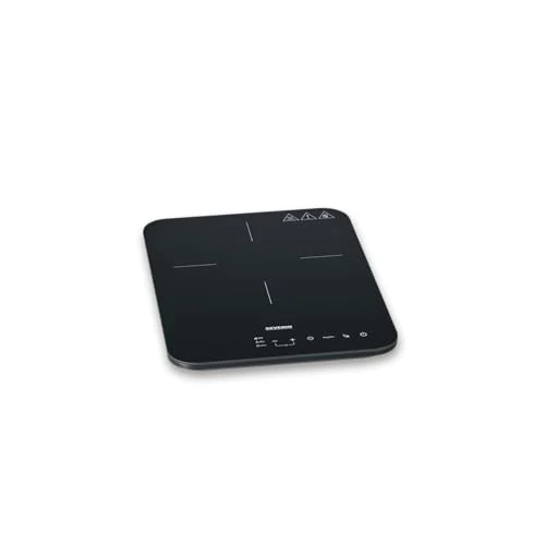 SEVERIN Plaque à induction 2 000 W, Plaque de cuisine simple pour une cuisson rapide des aliments, Plaque en revêtement vitrocéramique avec thermostat réglable jusqu’à 240°C, Noir, KP 1032