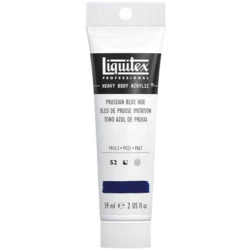 Liquitex 1045320 Professional Heavy Body acrylverf in kunstenaarskwaliteit met uitstekende lichtechtheid en boterachtige consistentie, - 59ml Tube, Prussian Blue Hue