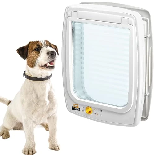 Offerta a tempo: Ferplast Gattaiola, Porta Gattaiola per Cani, Porta Basculante per Cani Taglia Media, Entrata e Uscita controllabile 4 Vie, Protezione da Correnti d'Aria, Swing 11 Taglia Media, Porticina per Cani - 56% da 62.00 € a 27.59 €