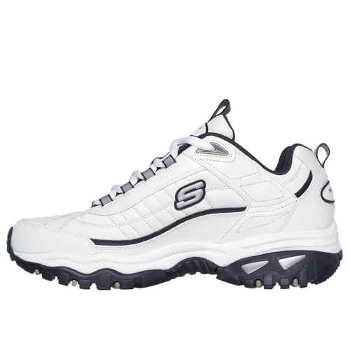 Skechers Energy Afterburn, Scarpe Sportive Outdoor Uomo, Bianco E Blu, 48.5 EU